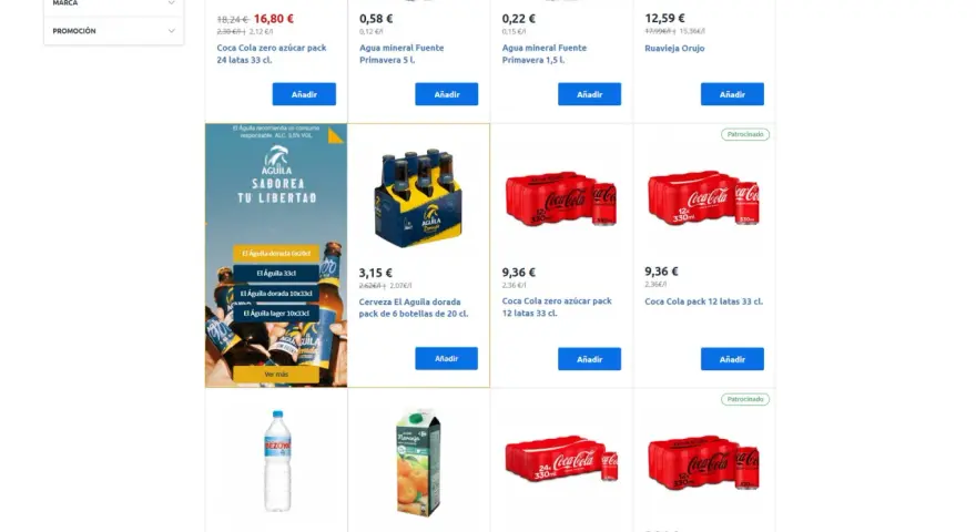 Ceny napojów w Hiszpanii: Coca-Cola 24x33cl za 16,80€, piwo El Aguila za 3,15€. Czy w Hiszpanii jest drogo?