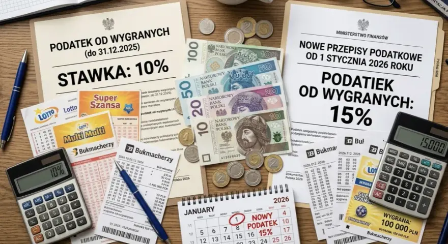Podatek od wygranych w Polsce wzrośnie w 2026 roku