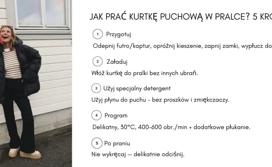 Pranie kurtki puchowej - Jak prać, by nie zniszczyć?