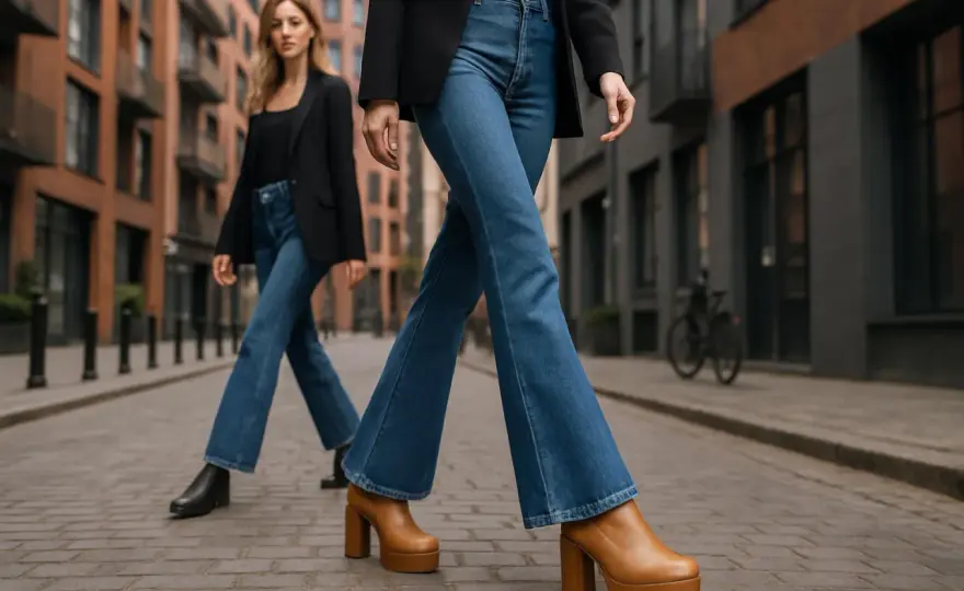 Jak nosić spodnie dzwony? Stylizacje, buty i triki dla każdej figury