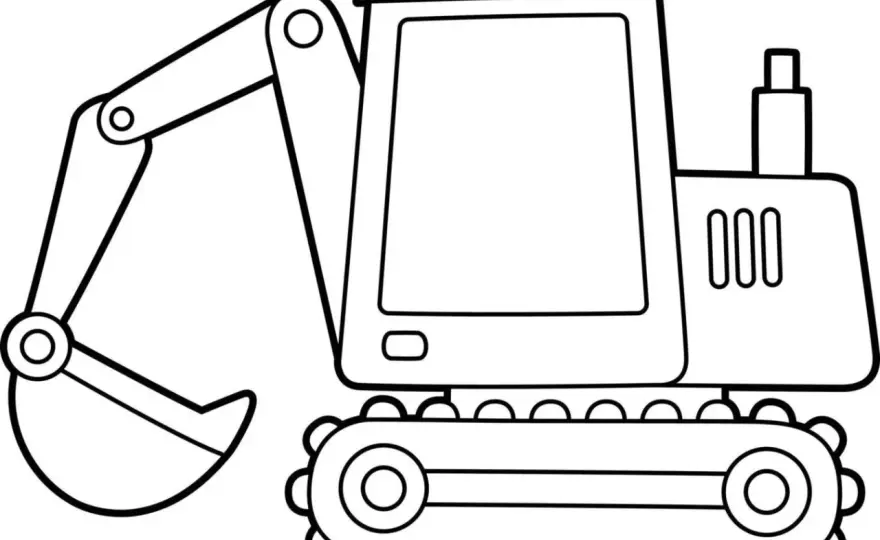 Excavadora para colorear - Guía para niños y educadores