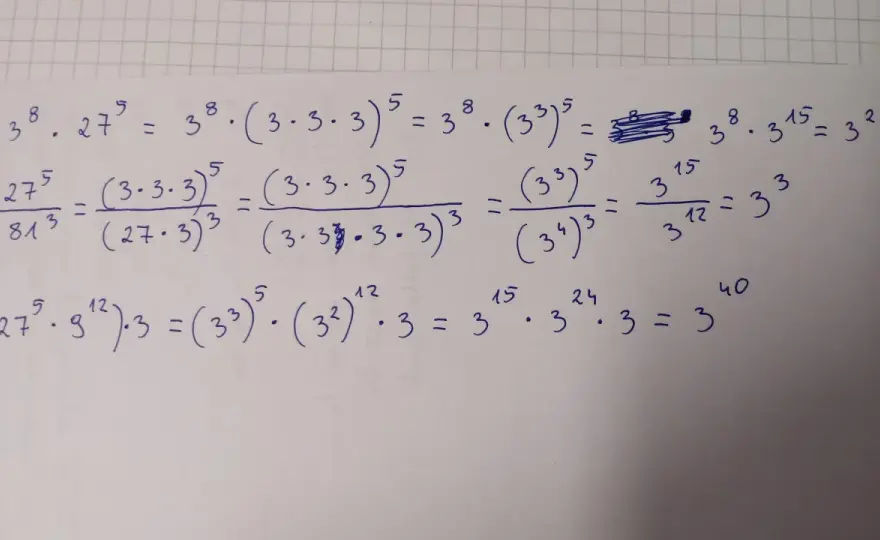 Potęgi - jak zapisać w postaci jednej? Prosty schemat!