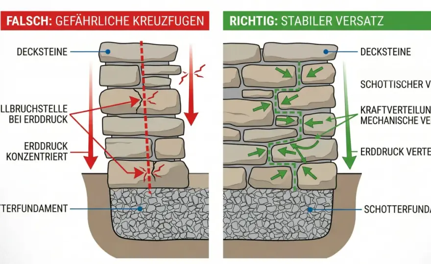 Trockenmauer bauen - Schritt für Schritt zu einem stabilen Ergebnis