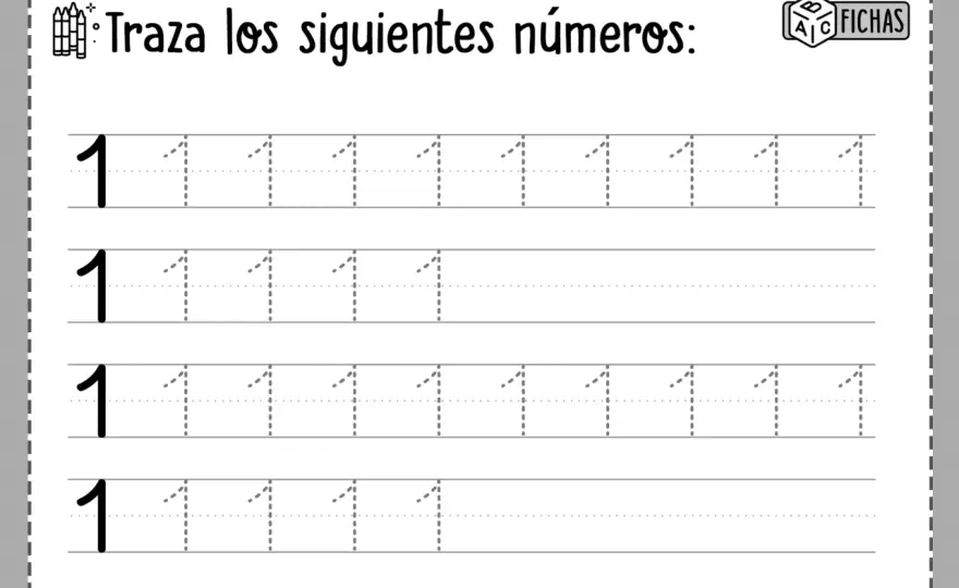 Caligrafía de números del 1 al 10 - Mejora el trazo fácil