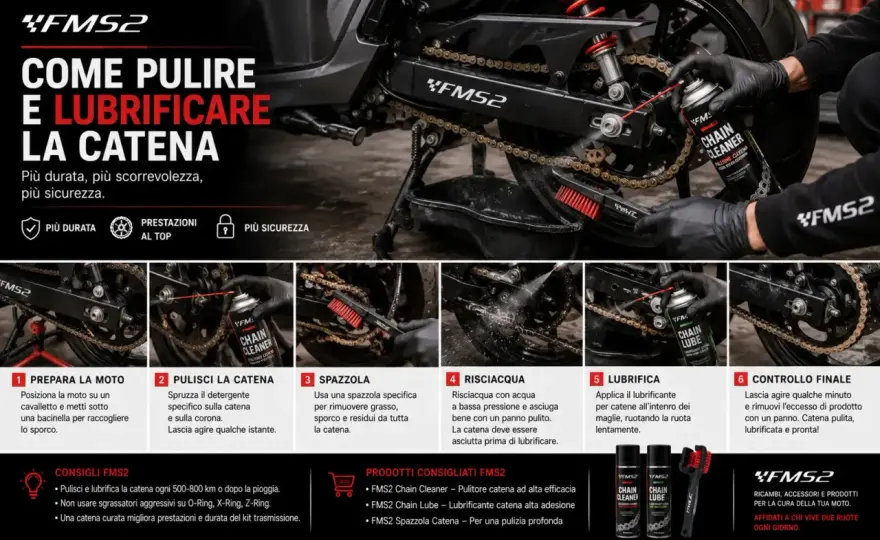 Catena moto - Guida completa a pulizia e lubrificazione