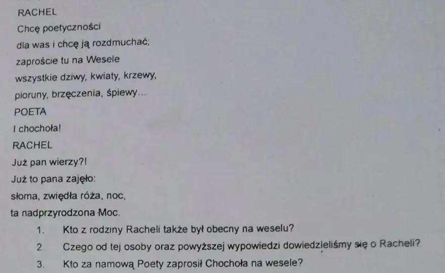 Kto zaprasza chochoła na wesele - Dlaczego to nie tylko Rachela?