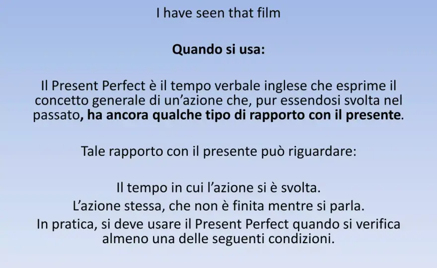 Present perfect in inglese - quando si usa davvero