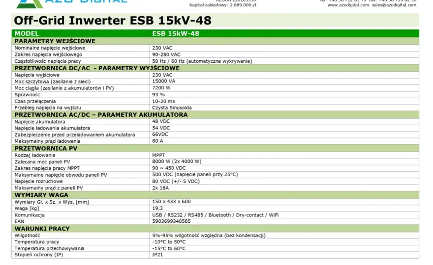Falownik ESB 10kW 48V: Czy to serce Twojej PV? Pełny przewodnik
