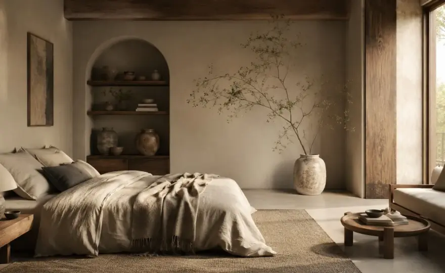 Ściana wabi-sabi - jakie kolory i materiały wybrać?