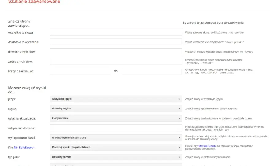 Wyszukiwanie zaawansowane - Jak precyzyjnie filtrować wyniki Google?