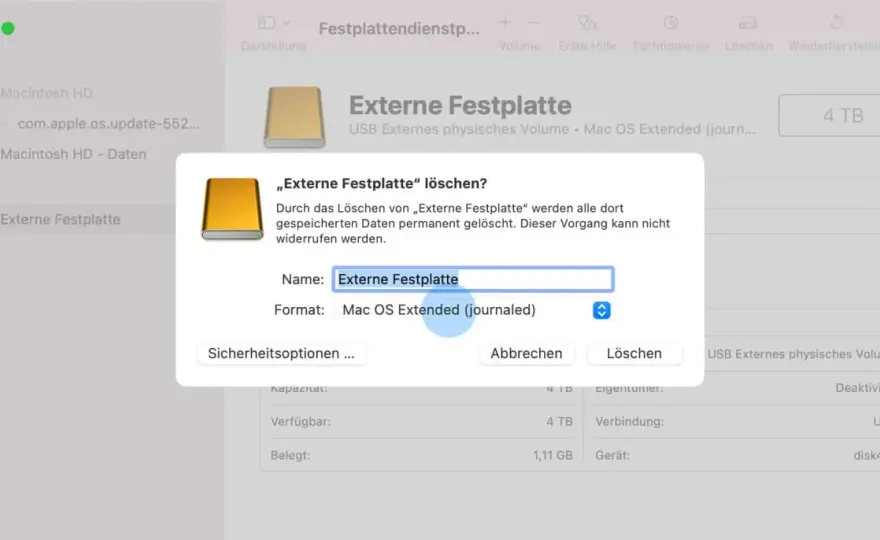 Externe Festplatte am Mac formatieren - So geht's richtig!