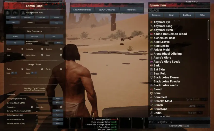 Conan Exiles kody - Panel admina, tryb kreatywny i komendy