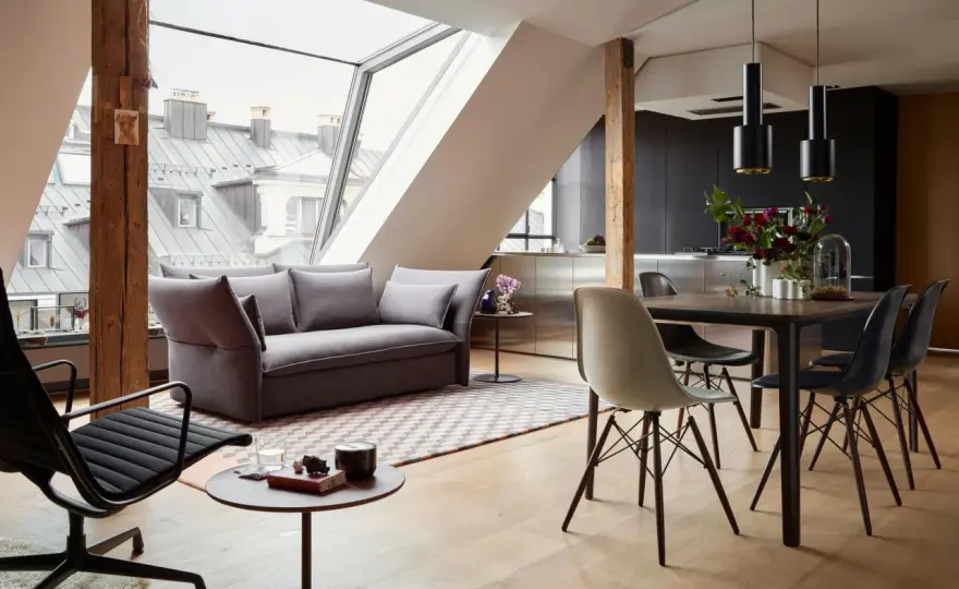 Sofa und Esstisch kombinieren - so wirkt das Wohn-Esszimmer ruhig