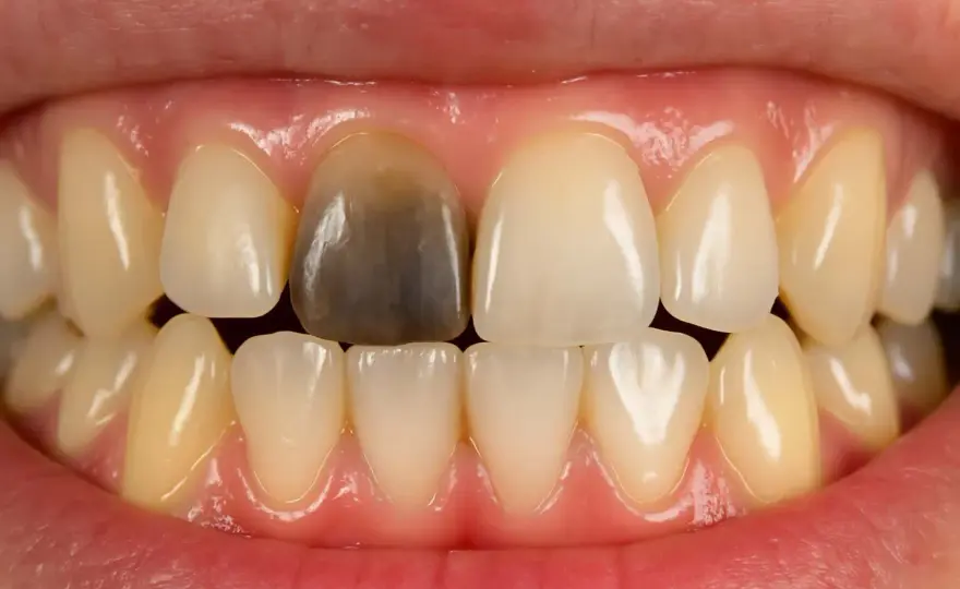 Ciemny ząb od środka? Co oznacza i kiedy iść do dentysty