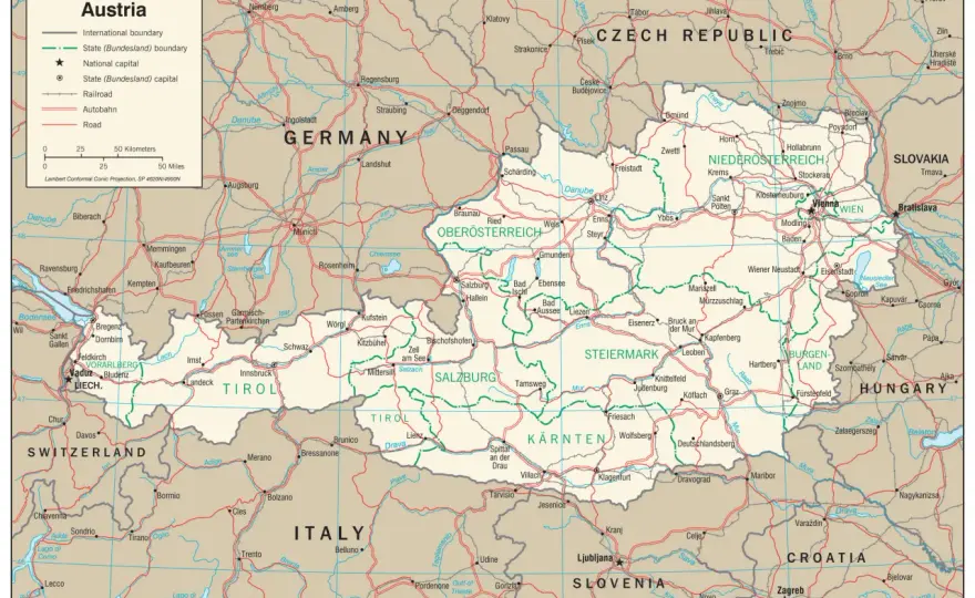Podział administracyjny Austrii - Przewodnik dla podróżnych
