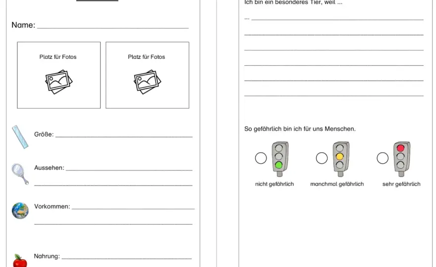 Tiersteckbrief Grundschule - So gelingt er wirklich!