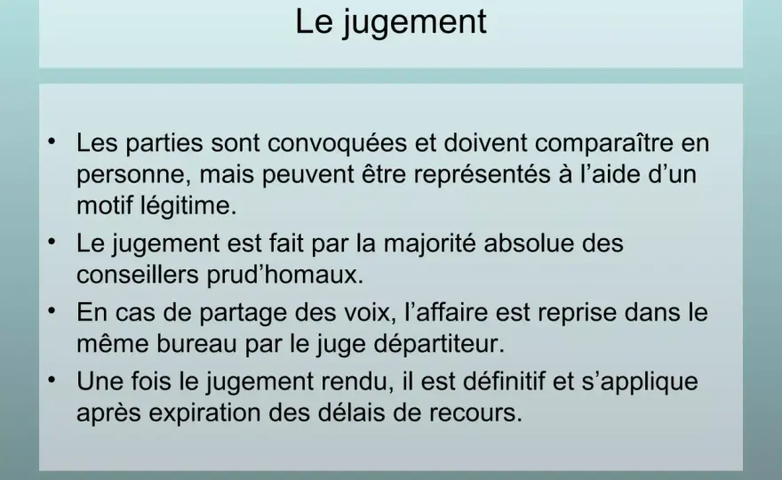 Juge départiteur aux prud’hommes - comment se déroule le départage ?