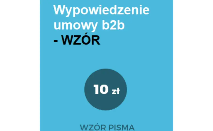 Wzór wypowiedzenia umowy B2B - Rozwiązanie umowy b2b wzór