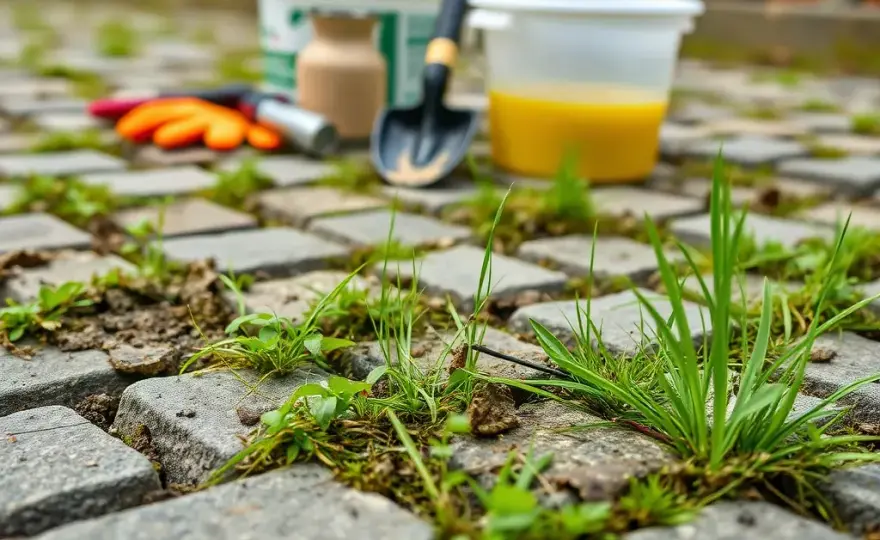 Jak usunąć trawę z kostki brukowej domowym sposobem i uniknąć problemów
