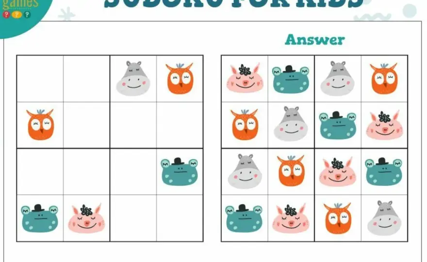Sudoku obrazkowe dla dzieci - jak rozwijać logikę i pobrać PDF?