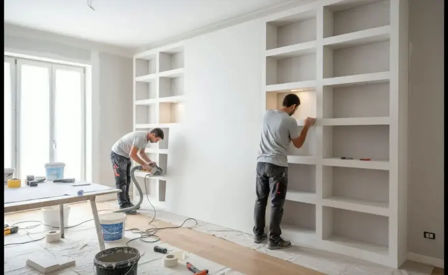 Libreria in cartongesso nel soggiorno, guida a misure e costi