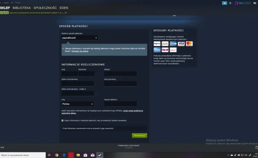 Steam: Czym jest adres rozliczeniowy i jak go poprawnie wypełnić?