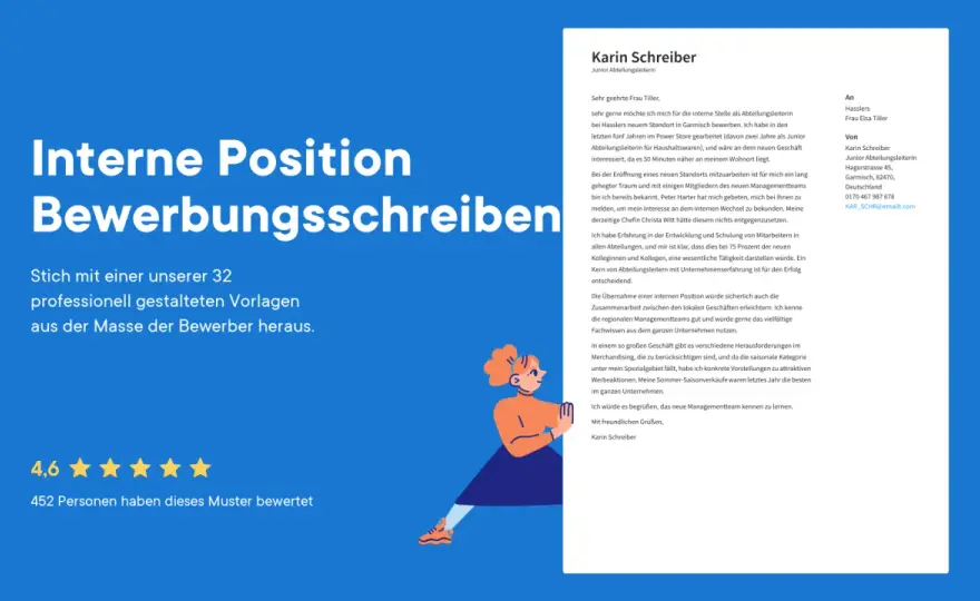 Interne Bewerbung - Musteranschreiben und wichtige Tipps