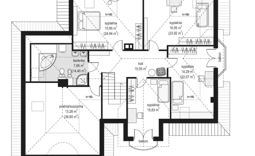 Dom parterowy z poddaszem do 100 m², na planie kwadratu - Katalog Muratora