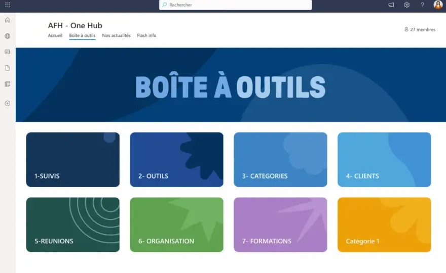 Page d'accueil SharePoint - Créez un intranet utile et clair