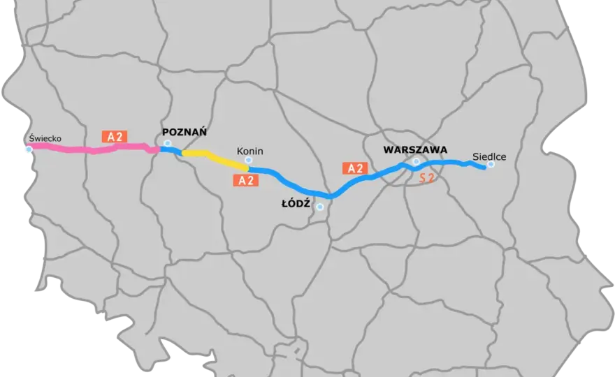 Ile bramek na autostradzie A2? Sprawdź, gdzie są punkty poboru opłat
