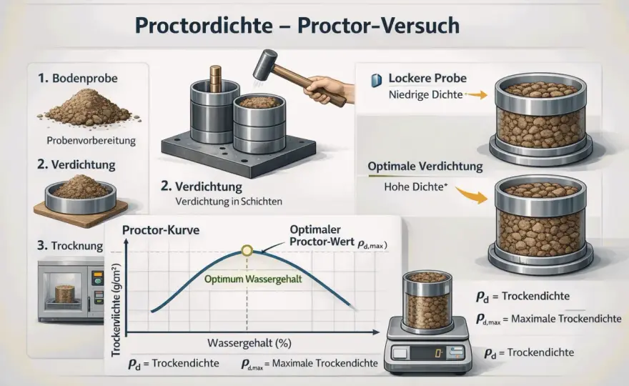Proctor-Versuch Bodenplatte - Setzungen vermeiden, richtig verdichten