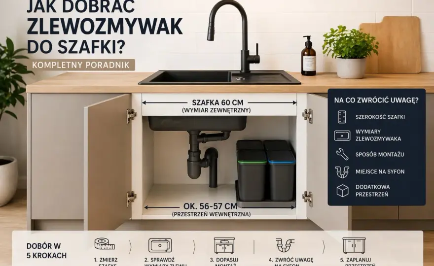Jak dobrać zlew do szafki i blatu? Najważniejsze wymiary