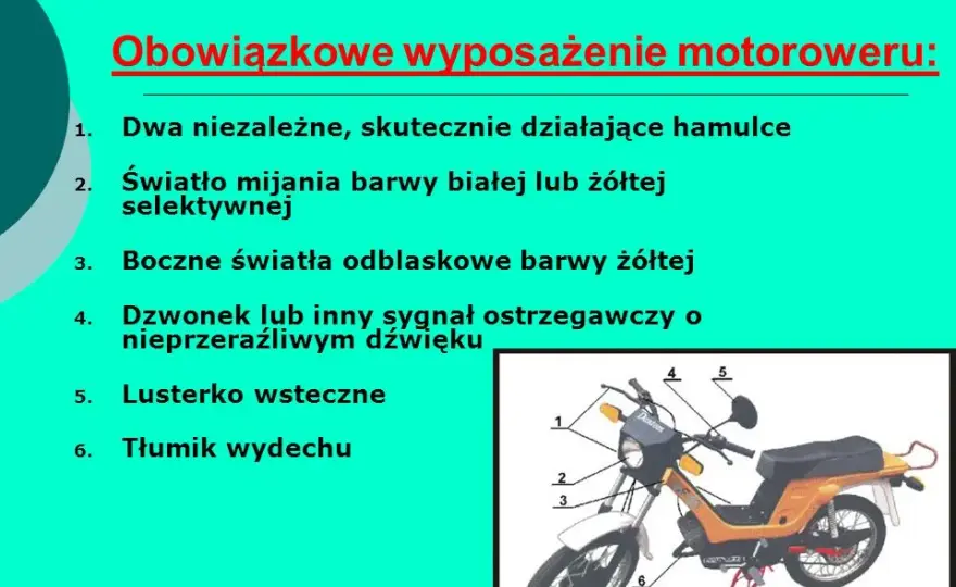 W co powinien być wyposażony motorower: poznaj wszystkie przepisy prawa