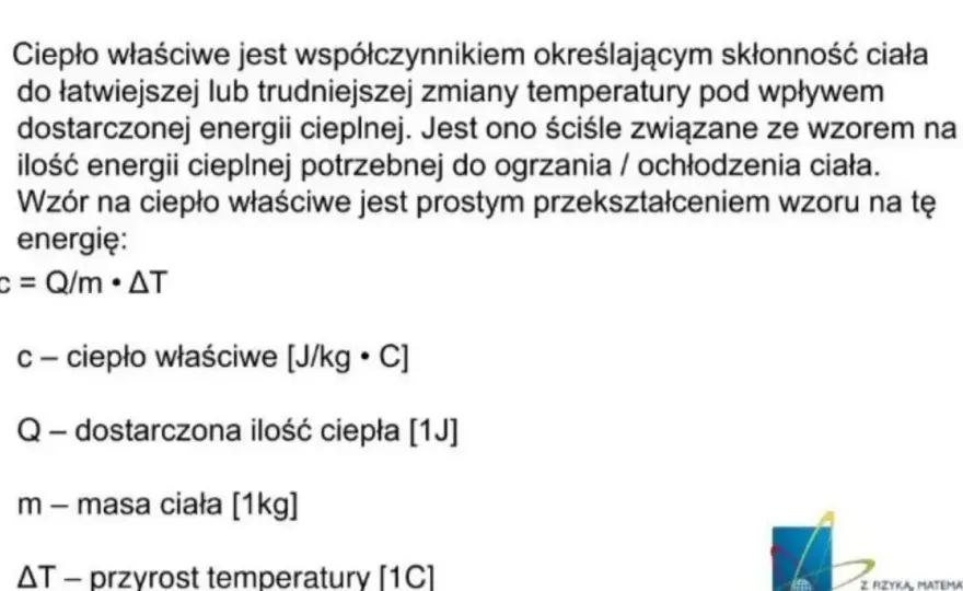 Ciepło właściwe - Wzór, jednostka i jak liczyć zadania bez błędów