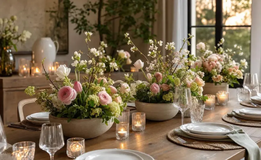 Centre de table salle à manger - 3 clés pour une déco florale réussie