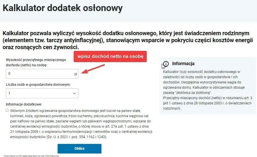 Kalkulator dodatku mieszkaniowego online - Oblicz swoje prawo do dodatku