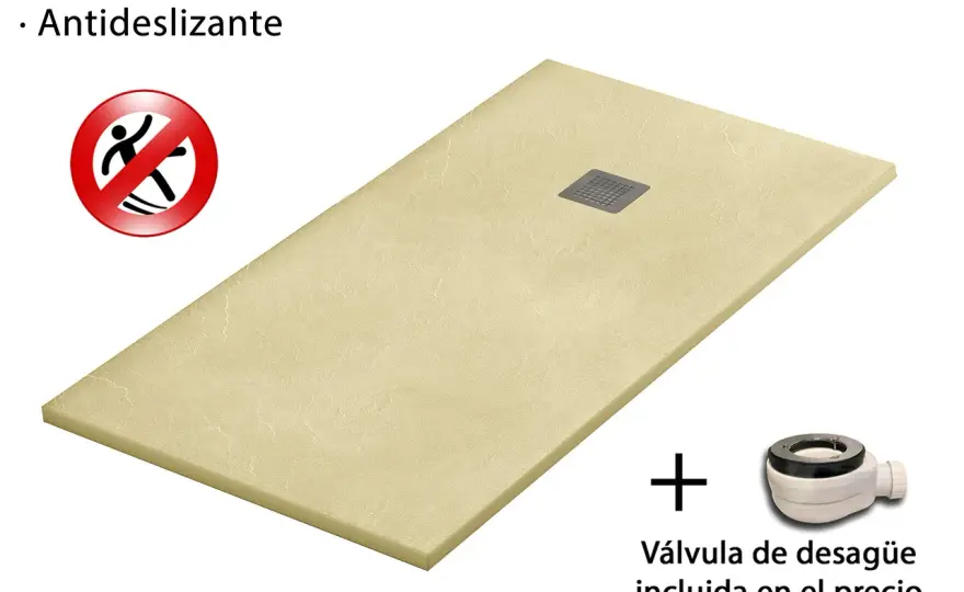 Plato de ducha de resina amarillo - Limpia sin dañar