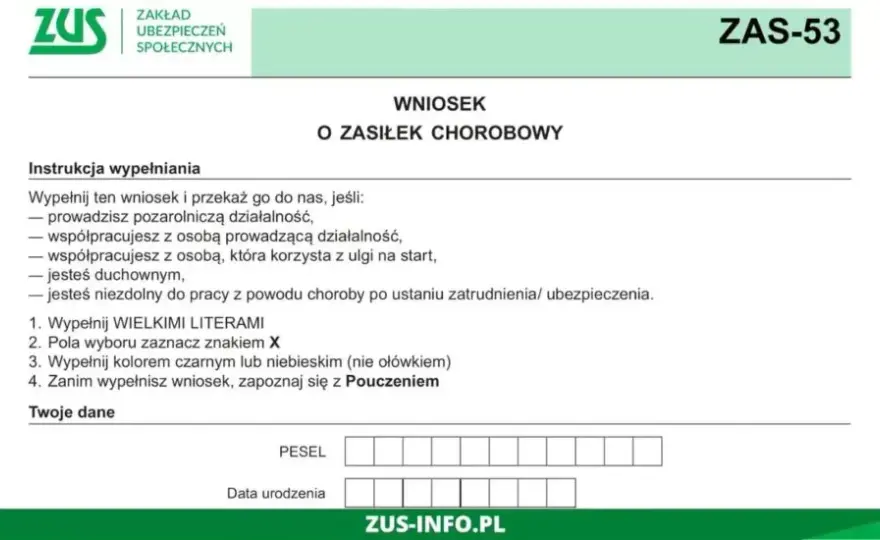 Zasiłek chorobowy po ustaniu zatrudnienia: jakie dokumenty do ZUS?