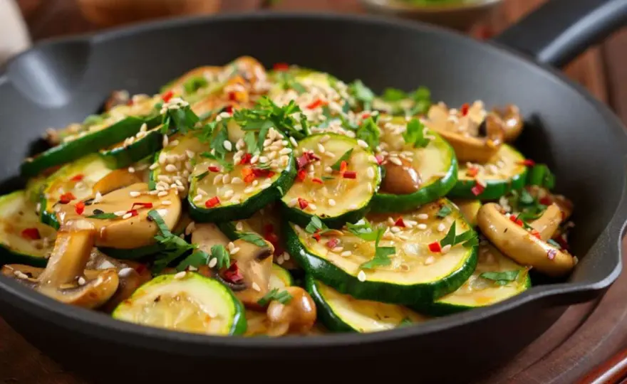 Zucchini-Pilz-Pfanne - So gelingt sie aromatisch & perfekt!