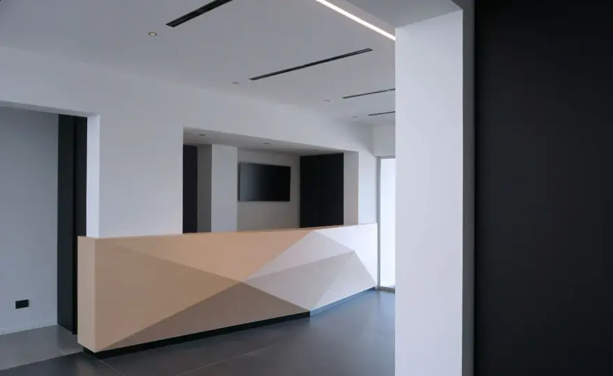 Banco reception in cartongesso - misure, finiture e costi