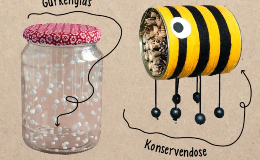 Upcycling basteln mit Kindern - einfache Ideen für Deko und Ordnung