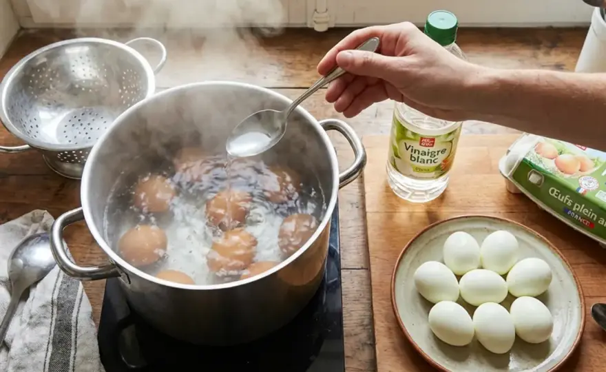 Vinaigre dans l'eau des oeufs durs - ce qu'il change vraiment