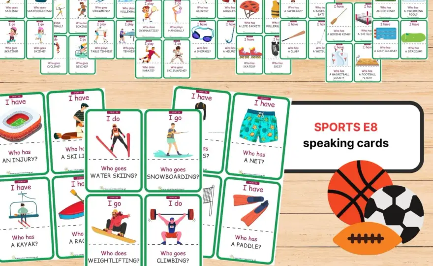 Sporty po angielsku dla dzieci - słówka i play, go, do