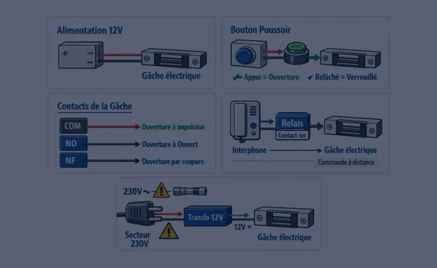 Schéma branchement gâche électrique 12V - Évitez les erreurs !