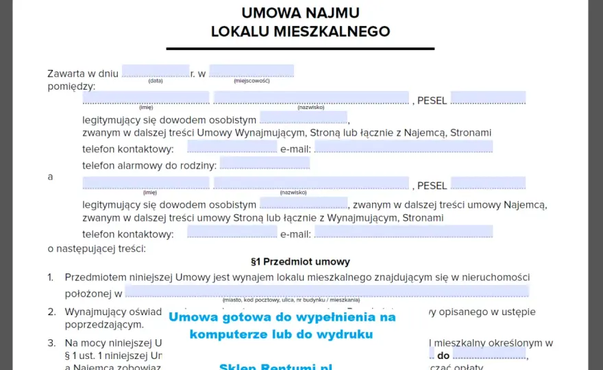 Prosta umowa najmu mieszkania - co musi się w niej znaleźć?
