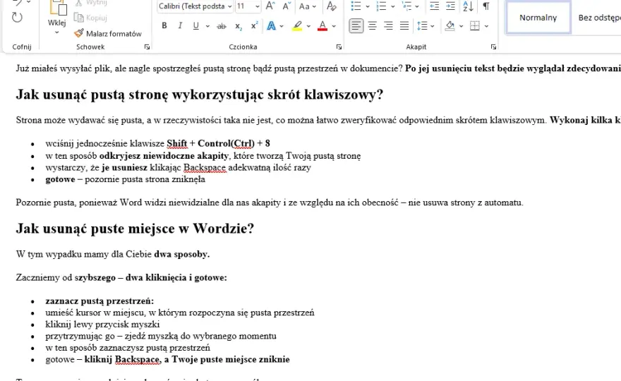 Jak usunąć sieroty w Wordzie i poprawić formatowanie dokumentu