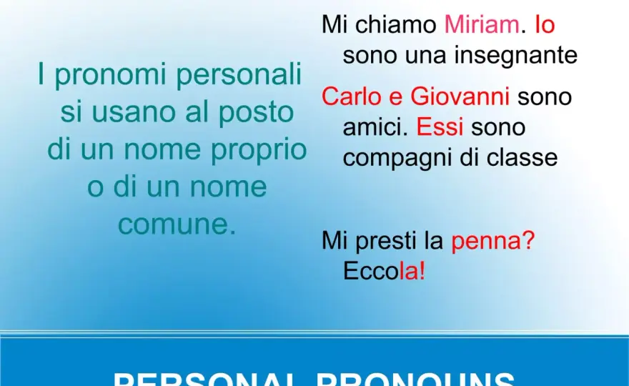 Pronomi personali in inglese - regole, usi e errori comuni