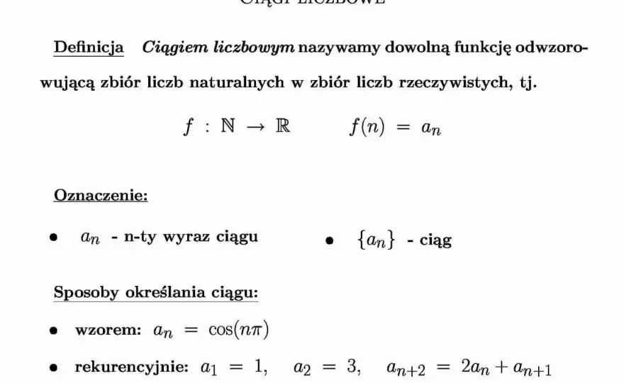 Ciągi w matematyce: zrozumienie definicji, typów i zastosowań