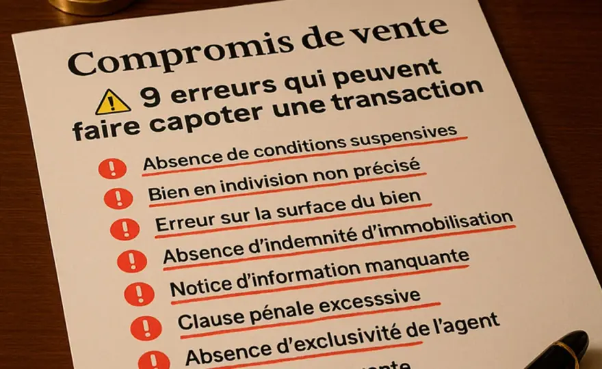 Compromis de vente entre particuliers - les pièges à éviter