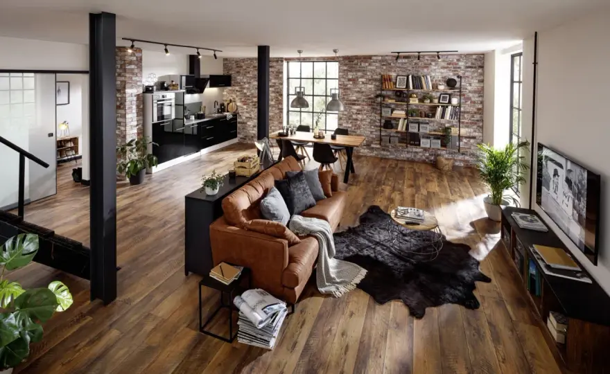 Vintage-Industrial-Wohnzimmer - so wird der Look wohnlich